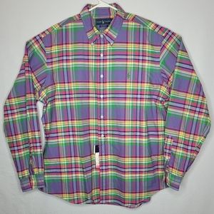 Polo Ralph Lauren Plaid Shirt, XXL, Pastels, Custom Fit, NWT